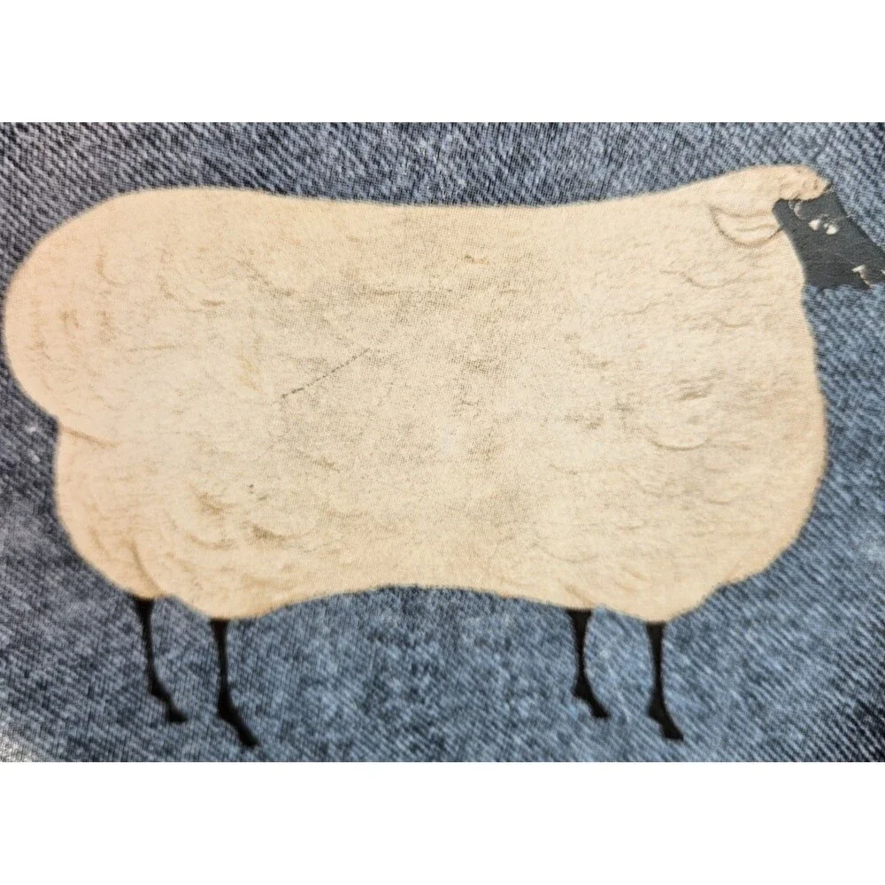 Sakura Brandon House Decor Denim Pattern Plate Sheep Warren Kimble 8" (read)_2